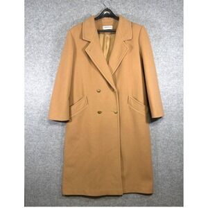 Forecaster of Boston Wool Coat Women 15/16 Camel Double Breasted Vintage Long